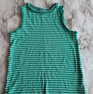 Mini Boden Green Stripe Sleeveless Shirt Tank Top